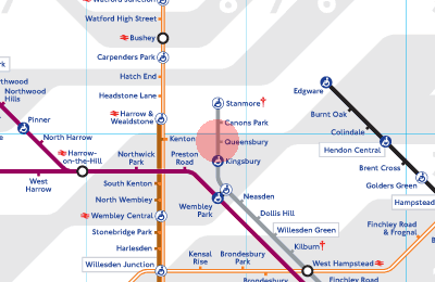 Queensbury station map