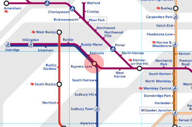 Rayners Lane station map