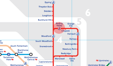 Roding Valley station map