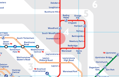 Snaresbrook station map