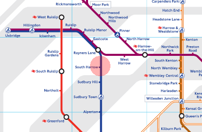 South Harrow station map