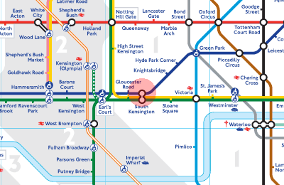 South Kensington station map