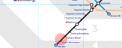 South Wimbledon station map