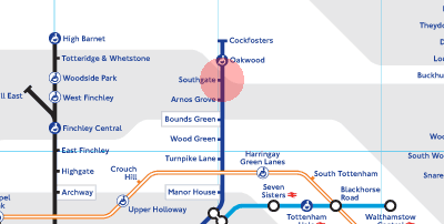 Southgate station map