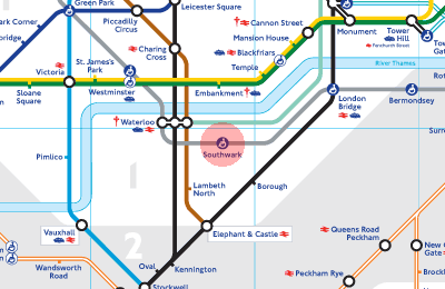 Southwark station map