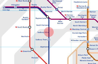 Sudbury Hill station map