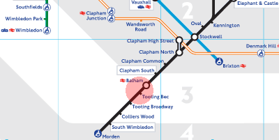 Tooting Bec station map