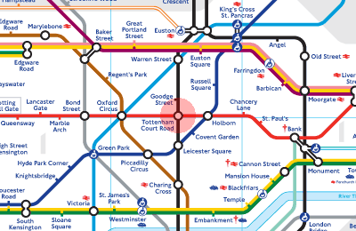 Tottenham Court Road station map