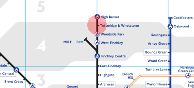 Totteridge and Whetstone station map