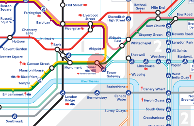 Tower Hill station map