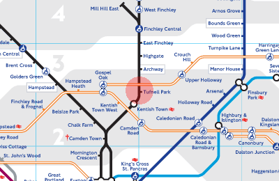 Tufnell Park station map