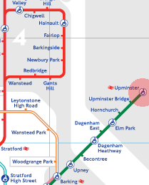 Upminster station map