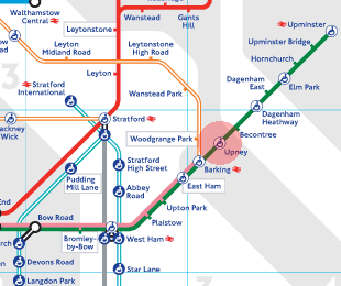 Upney station map
