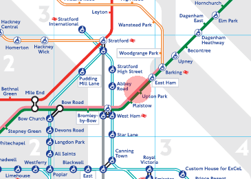 Upton Park station map