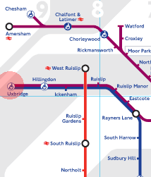 Uxbridge station map