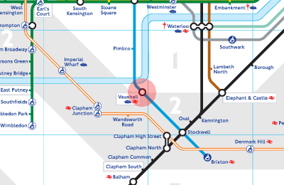 Vauxhall station map