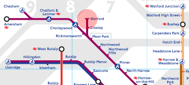 Watford station map