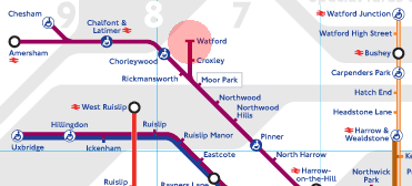 watford map london underground tube station line