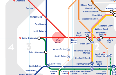 West Acton station map