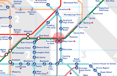 West Ham station map