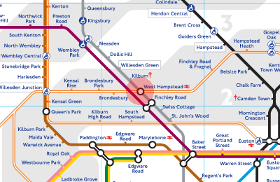 West Hampstead station map