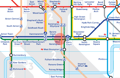 West Kensington station map