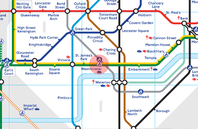 Westminster station map