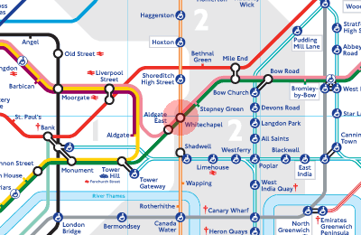 Whitechapel station map