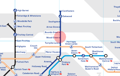 Wood Green station map