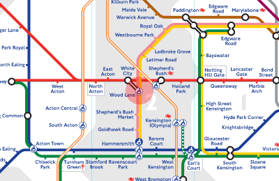Wood Lane station map