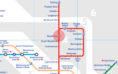 Woodford station map