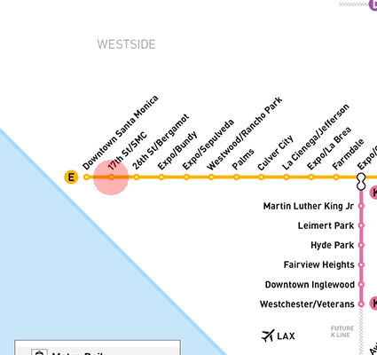 17th Street/SMC station map