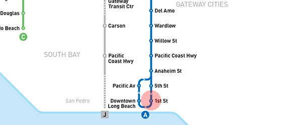 1st Street station map