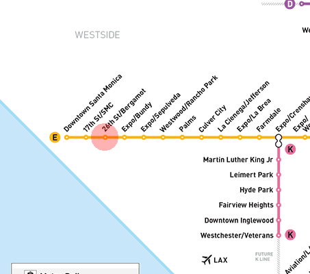 26th Street/Bergamot station map