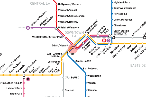 7th St/Metro Center station map