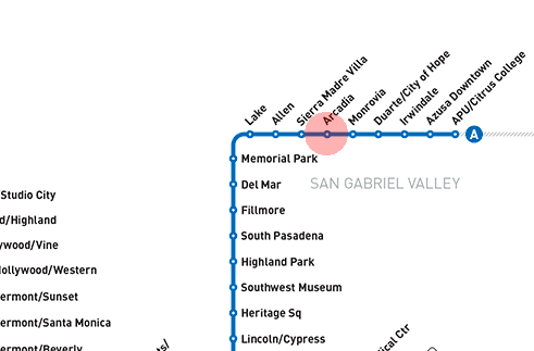 Arcadia station map