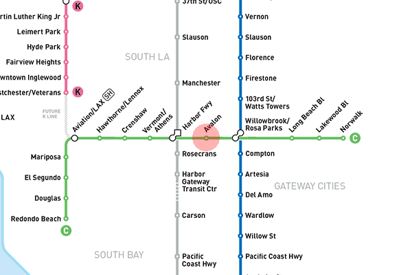 Avalon station map