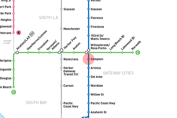 Compton station map