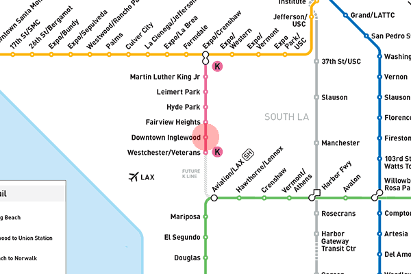 Downtown Inglewood station map