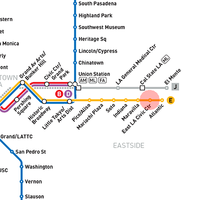 East LA Civic Center station map