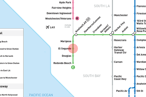 El Segundo station map