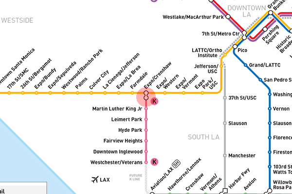 Expo/Crenshaw station map