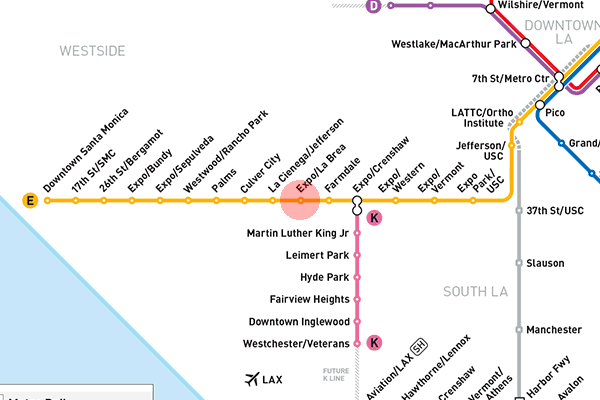 Expo/La Brea station map