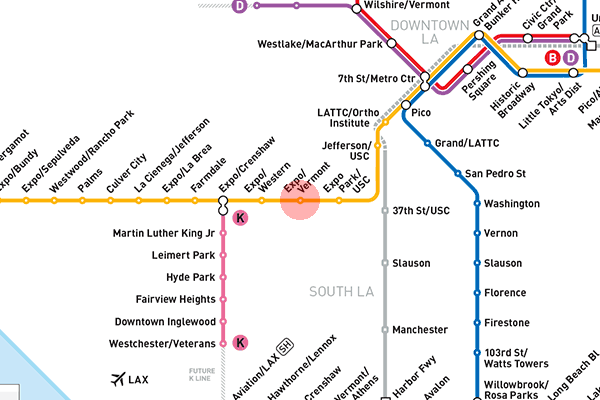 Expo/Vermont station map