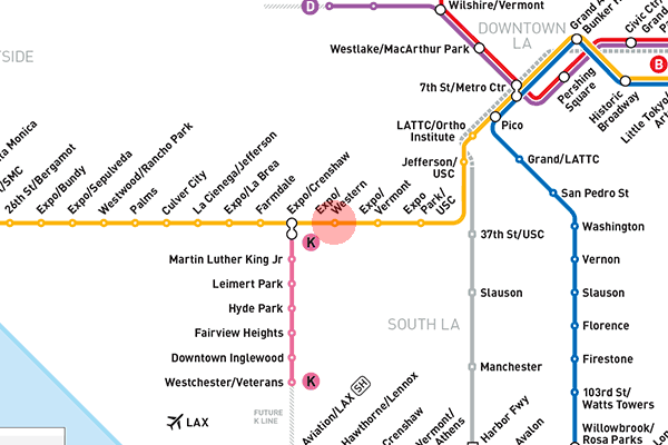 Expo/Western station map