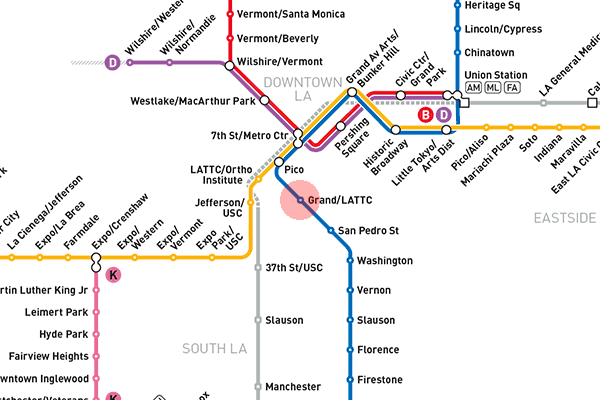 Grand/LATTC station map