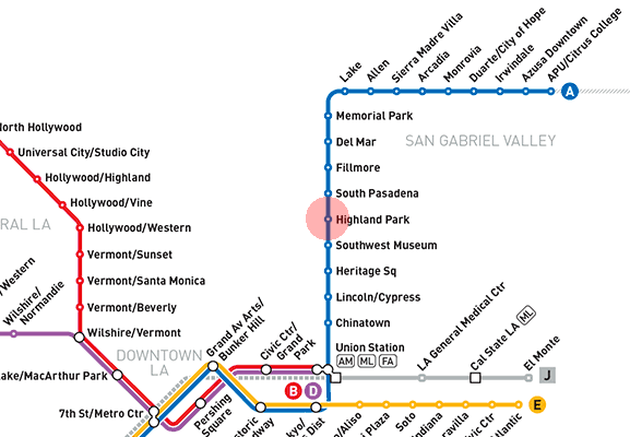 Highland Park station map