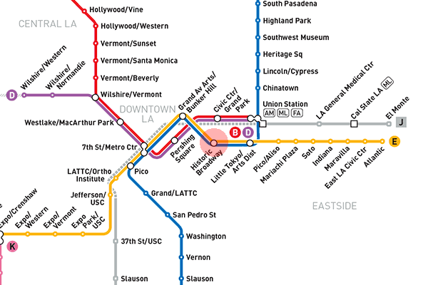 Historic Broadway station map