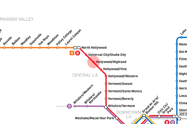 Hollywood/Highland station map