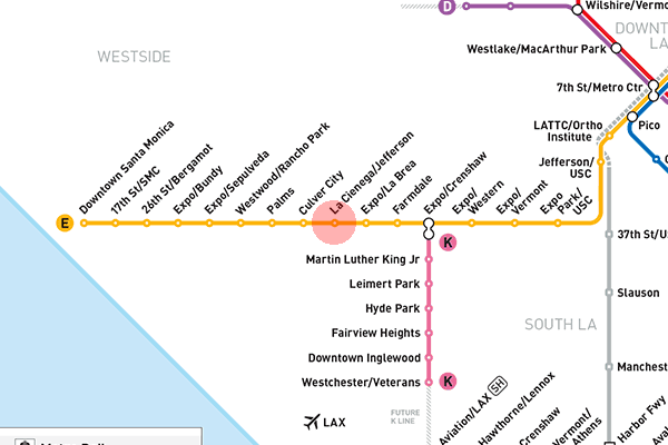 La Cienega/Jefferson station map